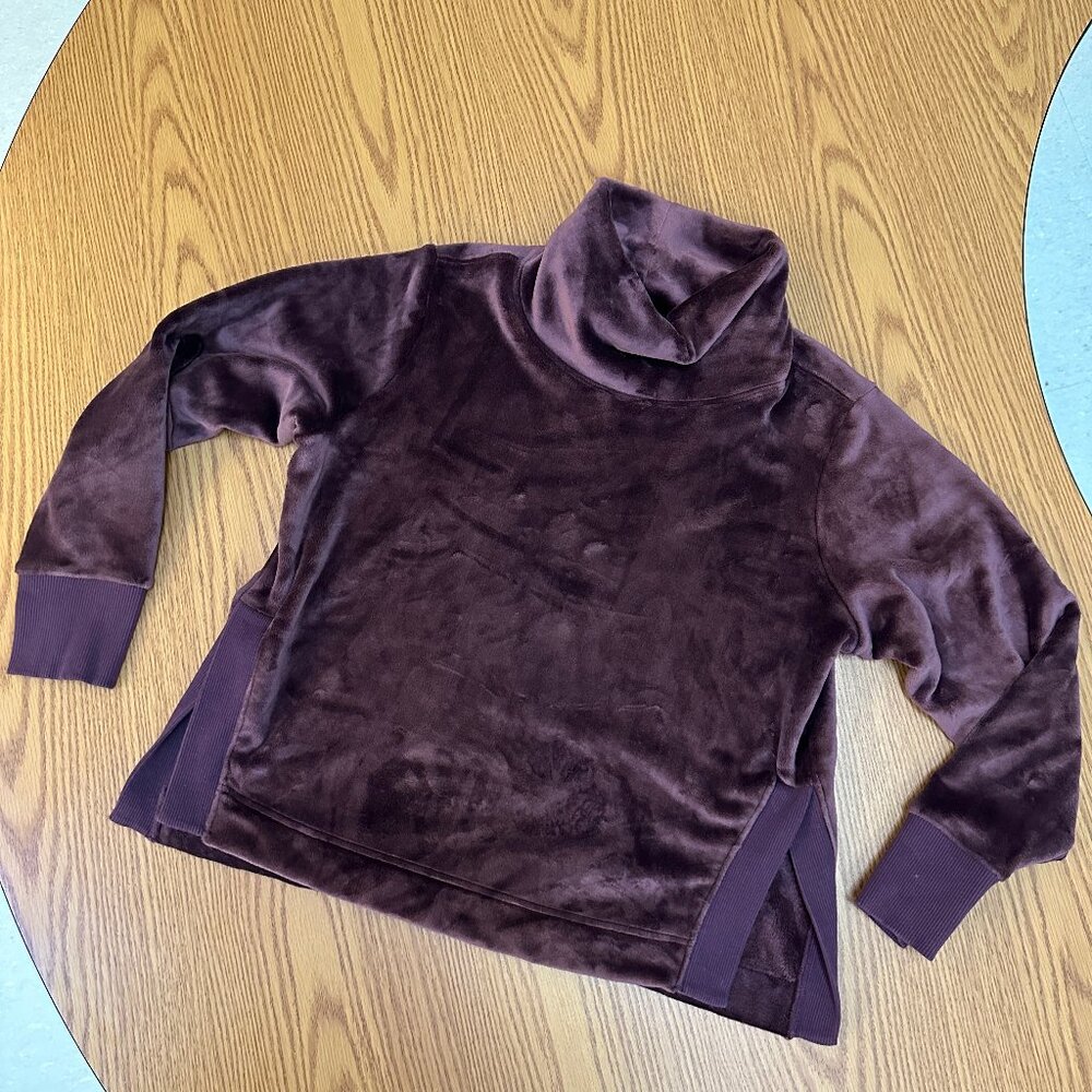 ✨ Athleta Plush Velour Funnel Neck Sweatshirt | Cozy Karma | Deep Plum ✨